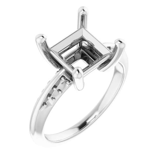 Accented Knife-Edge Engagement Ring