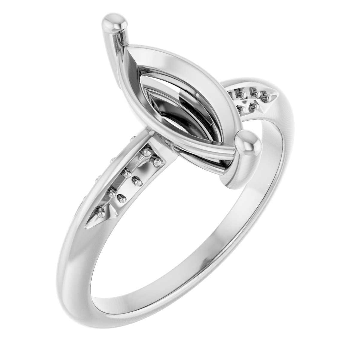 Accented Knife-Edge Engagement Ring