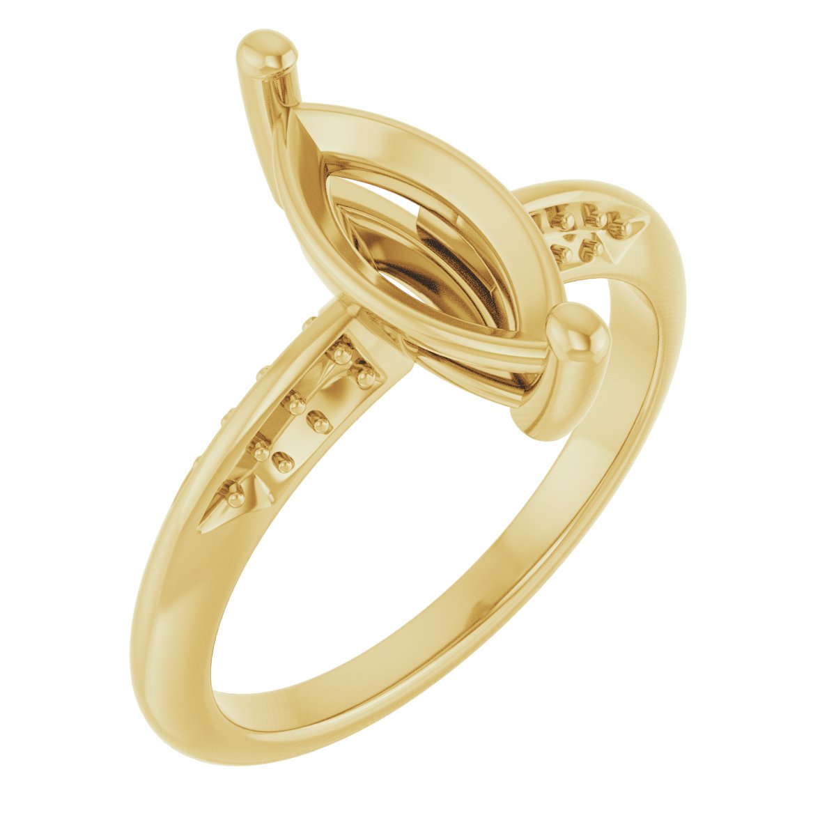 Accented Knife-Edge Engagement Ring