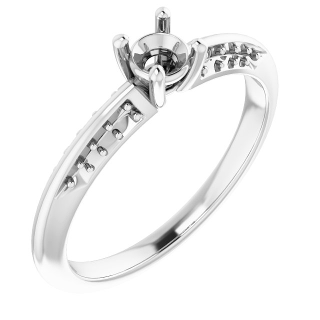 Accented Knife-Edge Engagement Ring