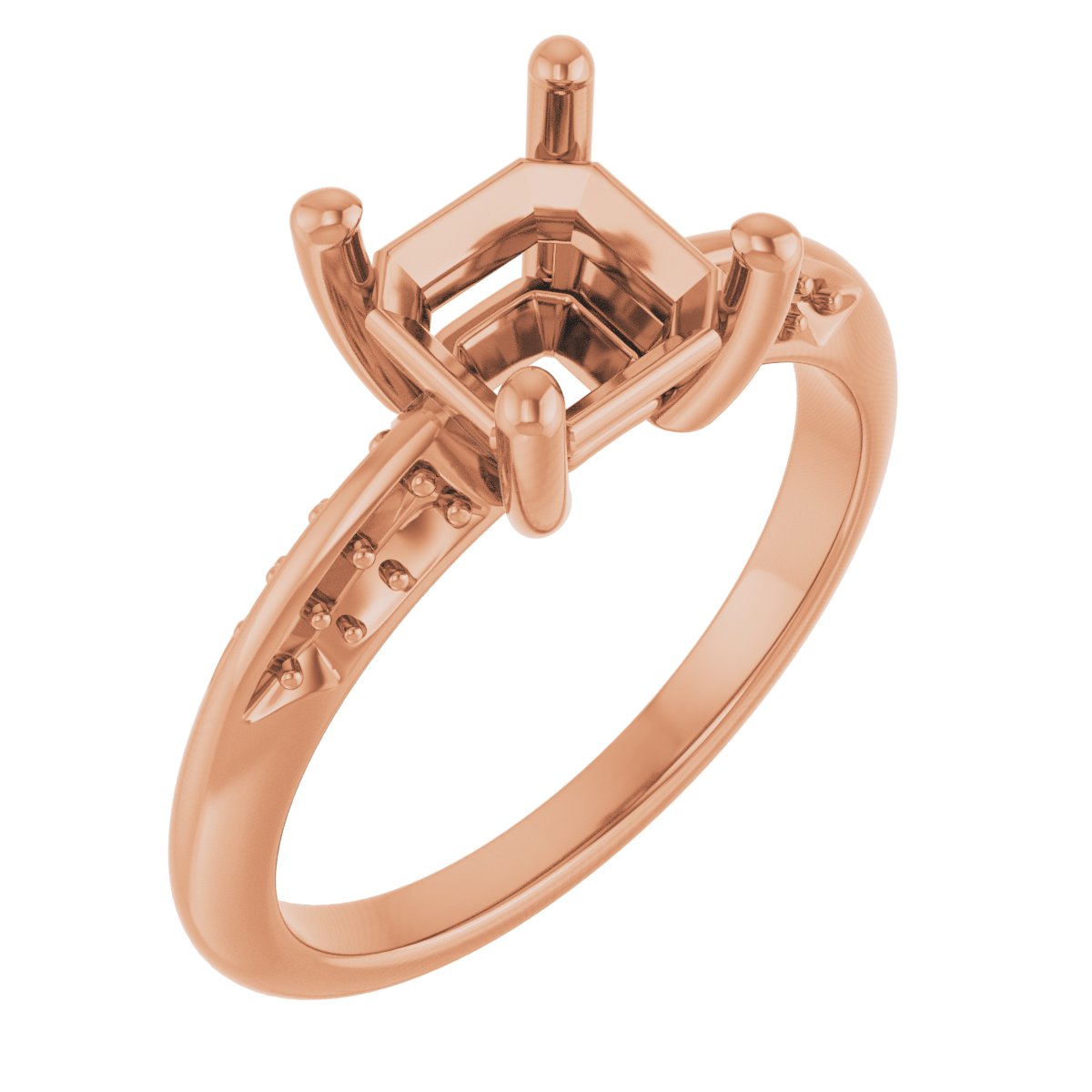Accented Knife-Edge Engagement Ring