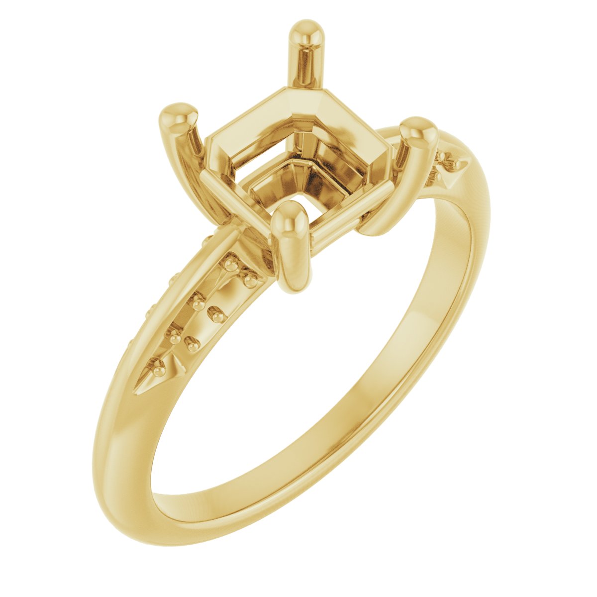 Accented Knife-Edge Engagement Ring