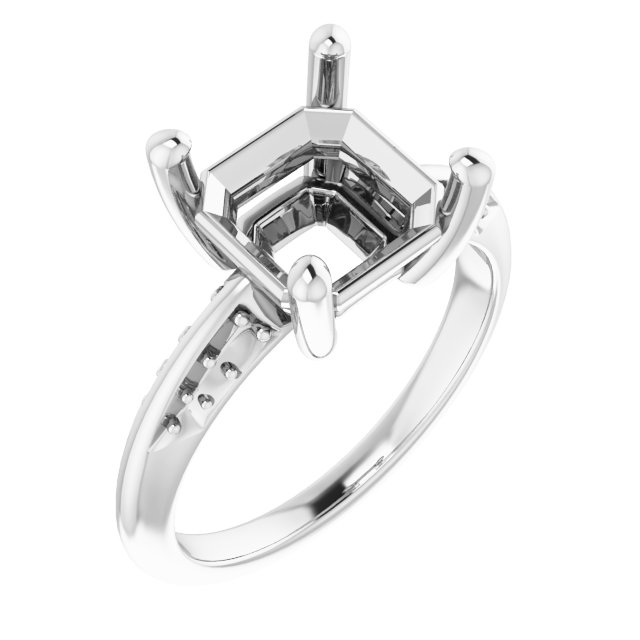 Accented Knife-Edge Engagement Ring