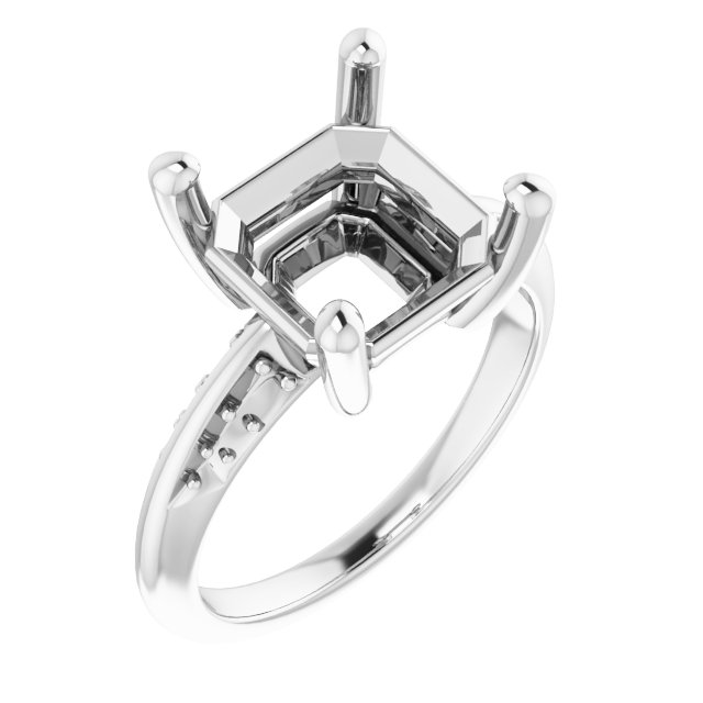 Accented Knife-Edge Engagement Ring