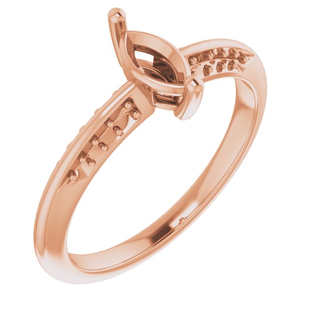Accented Knife-Edge Engagement Ring