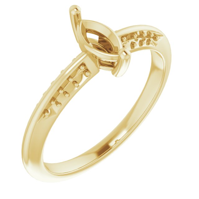 Accented Knife-Edge Engagement Ring