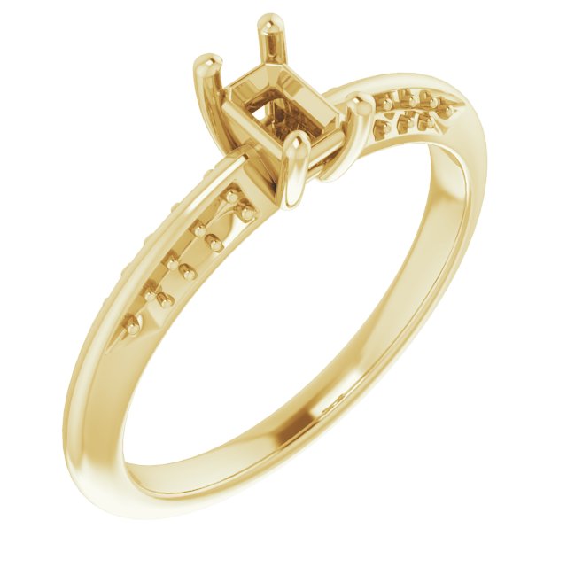 Accented Knife-Edge Engagement Ring
