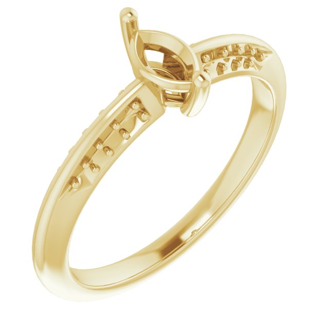 Accented Knife-Edge Engagement Ring