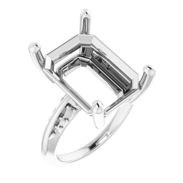 Accented Knife-Edge Engagement Ring