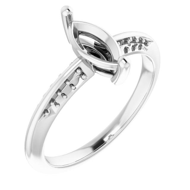 Accented Knife-Edge Engagement Ring