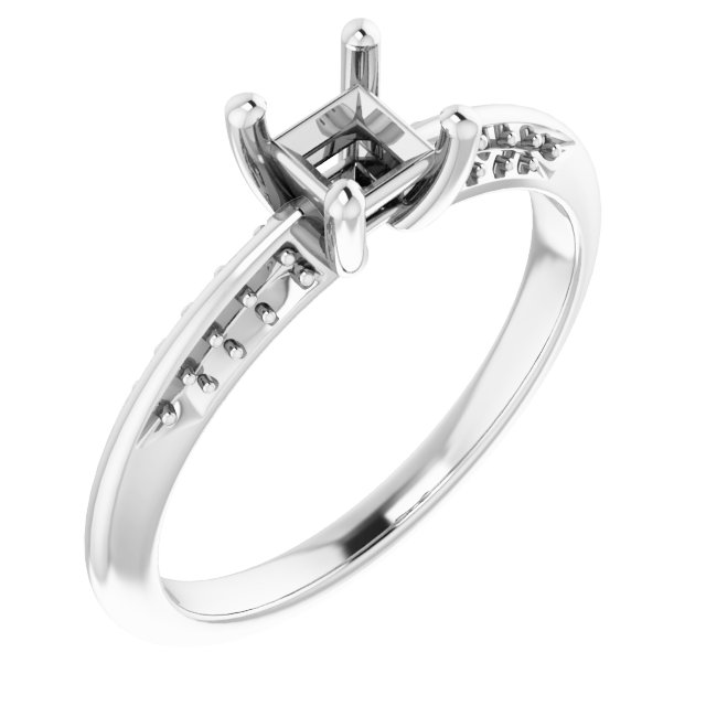 Accented Knife-Edge Engagement Ring