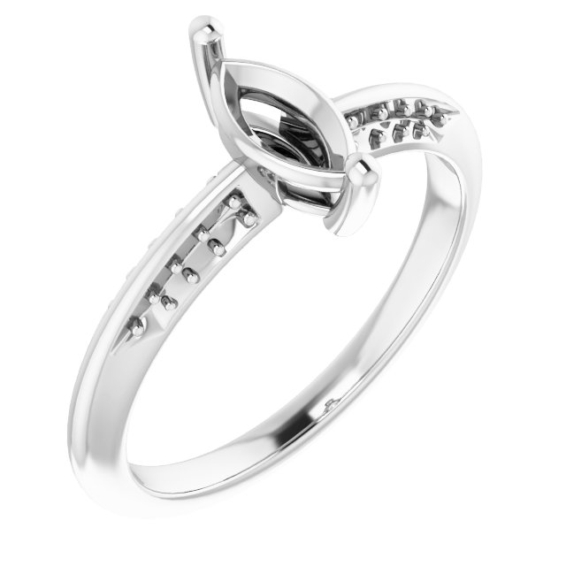 Accented Knife-Edge Engagement Ring