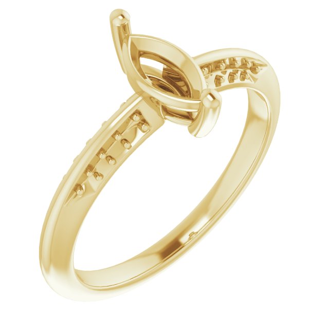 Accented Knife-Edge Engagement Ring