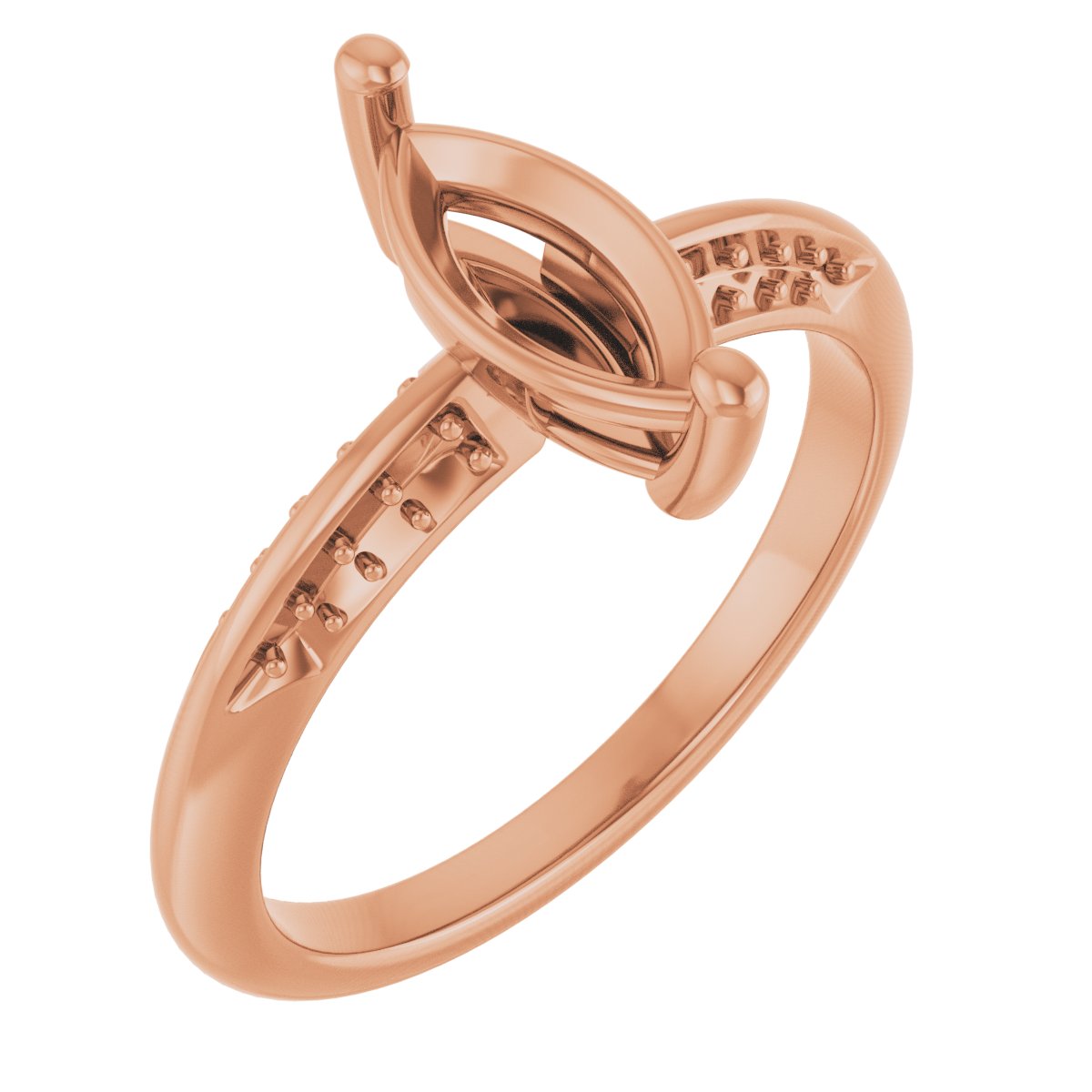 Accented Knife-Edge Engagement Ring