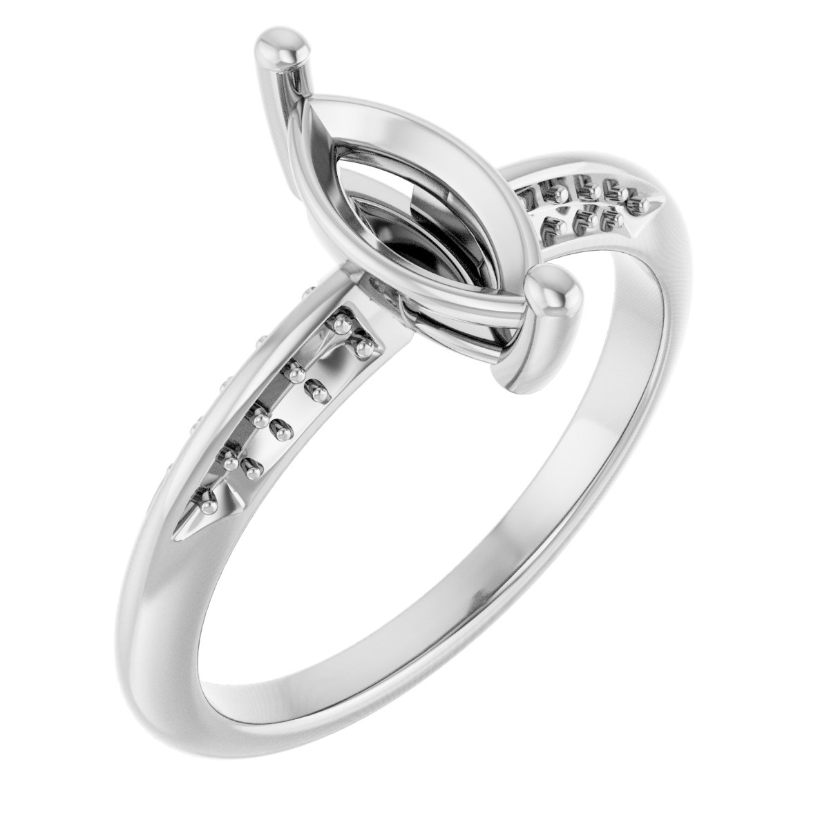 Accented Knife-Edge Engagement Ring