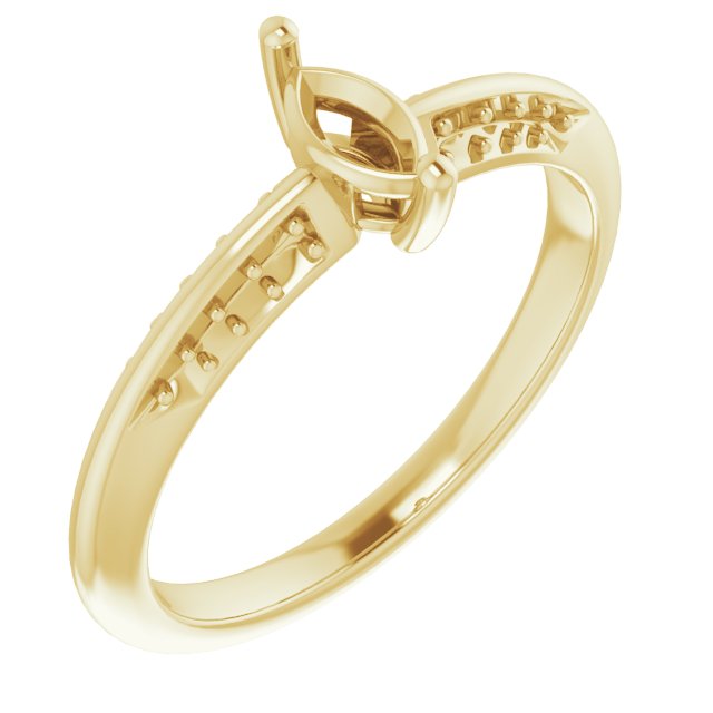 Accented Knife-Edge Engagement Ring