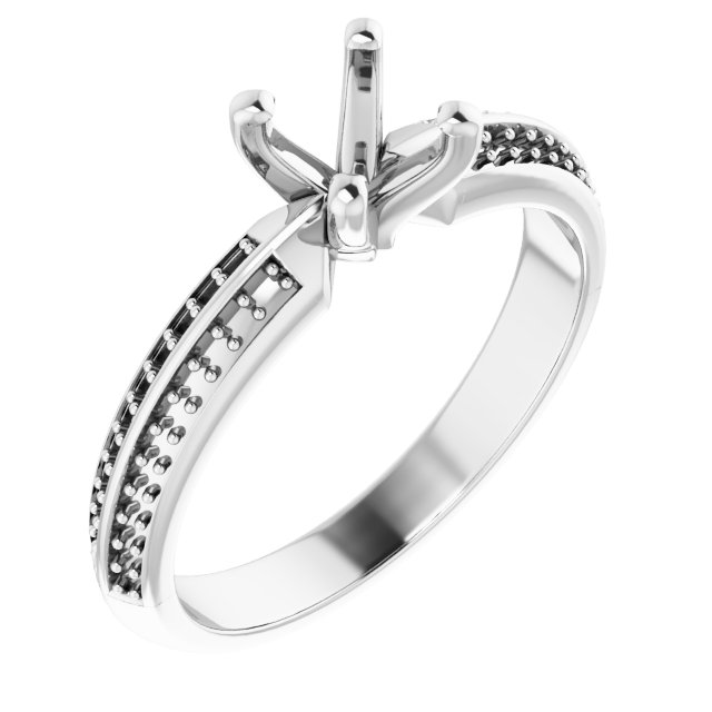 Accented Double-Row Engagement Ring