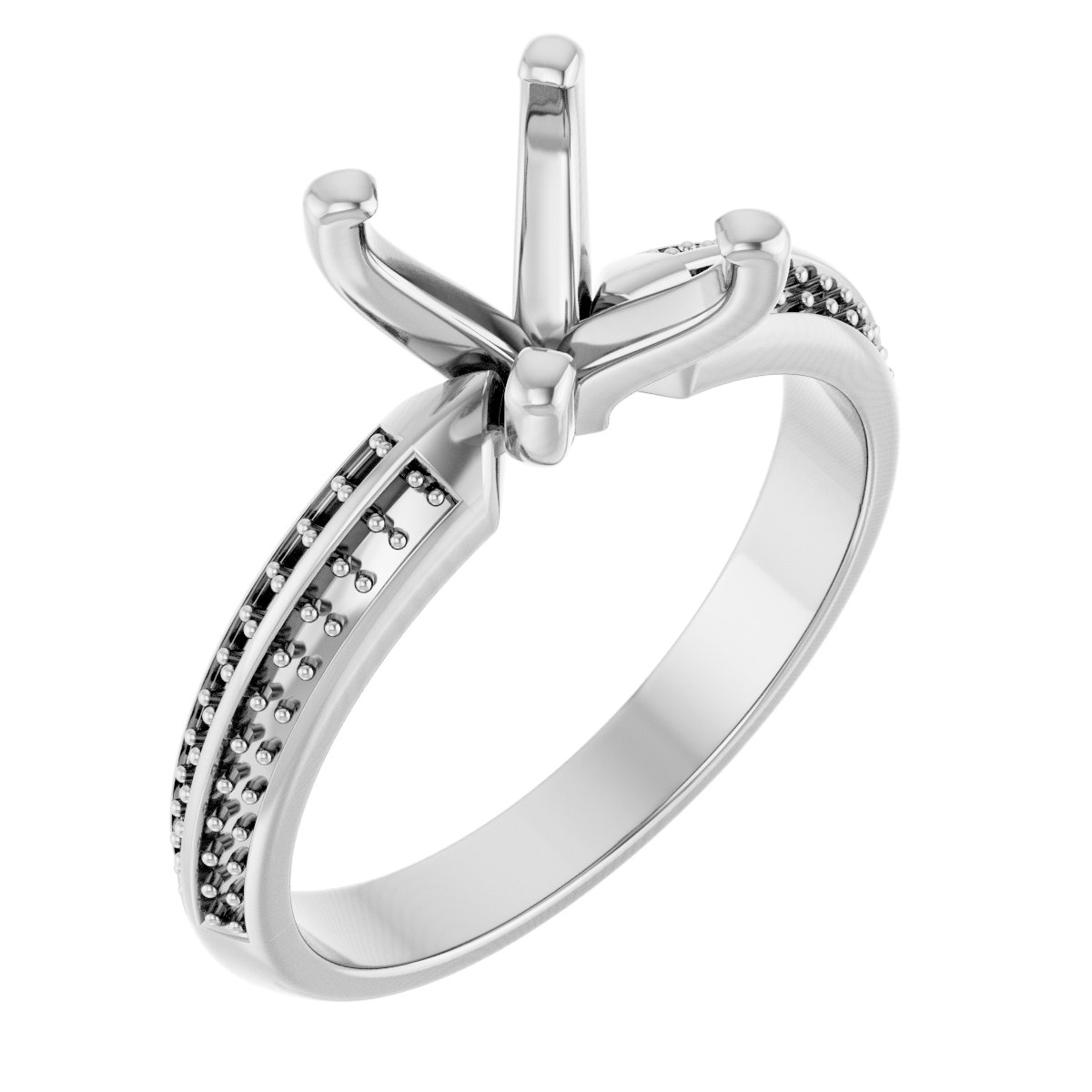 Accented Double-Row Engagement Ring