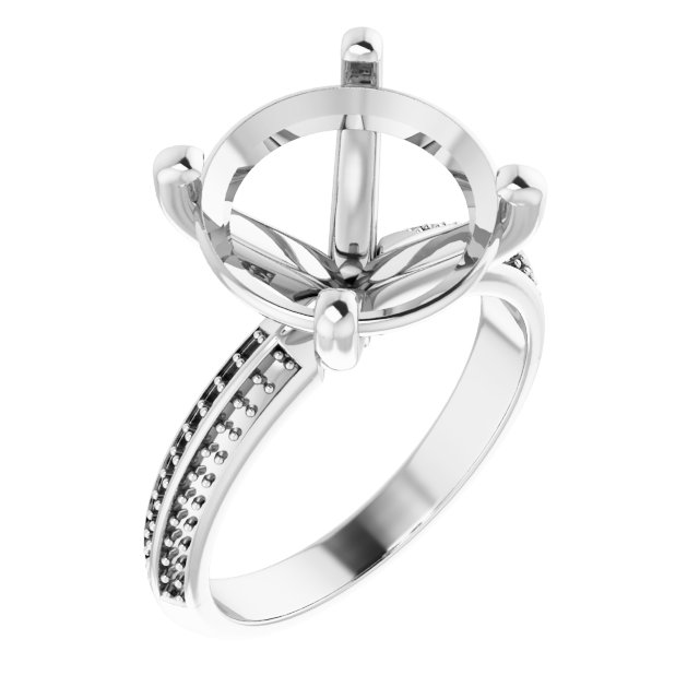 Accented Double-Row Engagement Ring