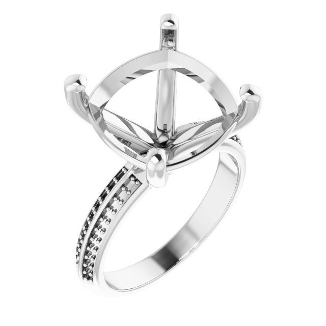 Accented Double-Row Engagement Ring