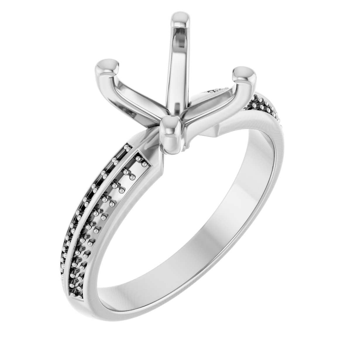 Accented Double-Row Engagement Ring