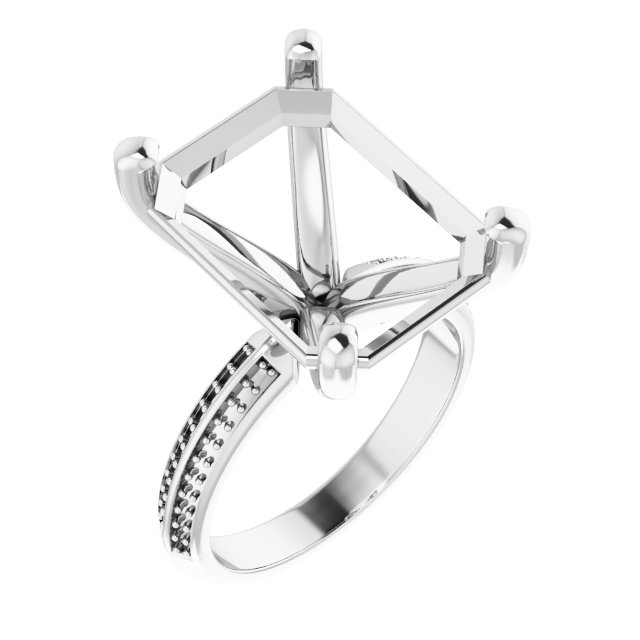 Accented Double-Row Engagement Ring