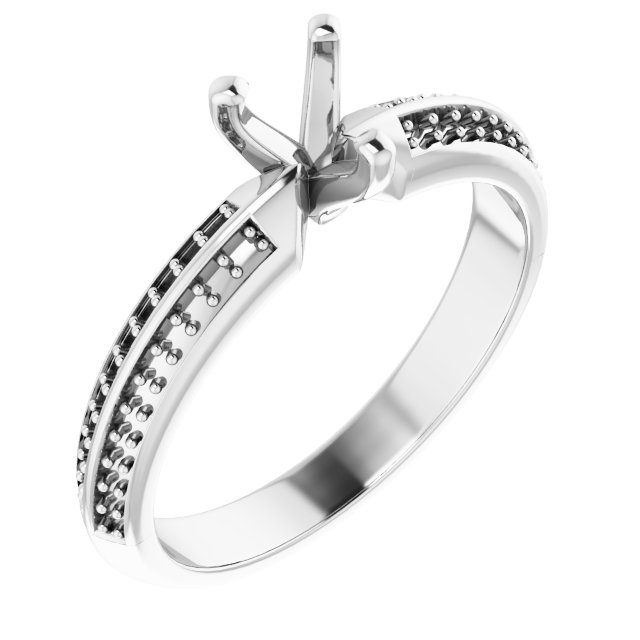 Accented Double-Row Engagement Ring