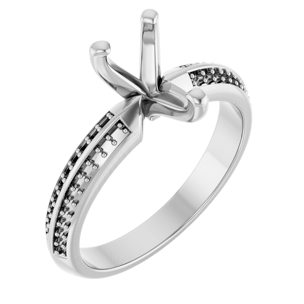 Accented Double-Row Engagement Ring