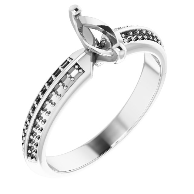 Accented Double-Row Engagement Ring