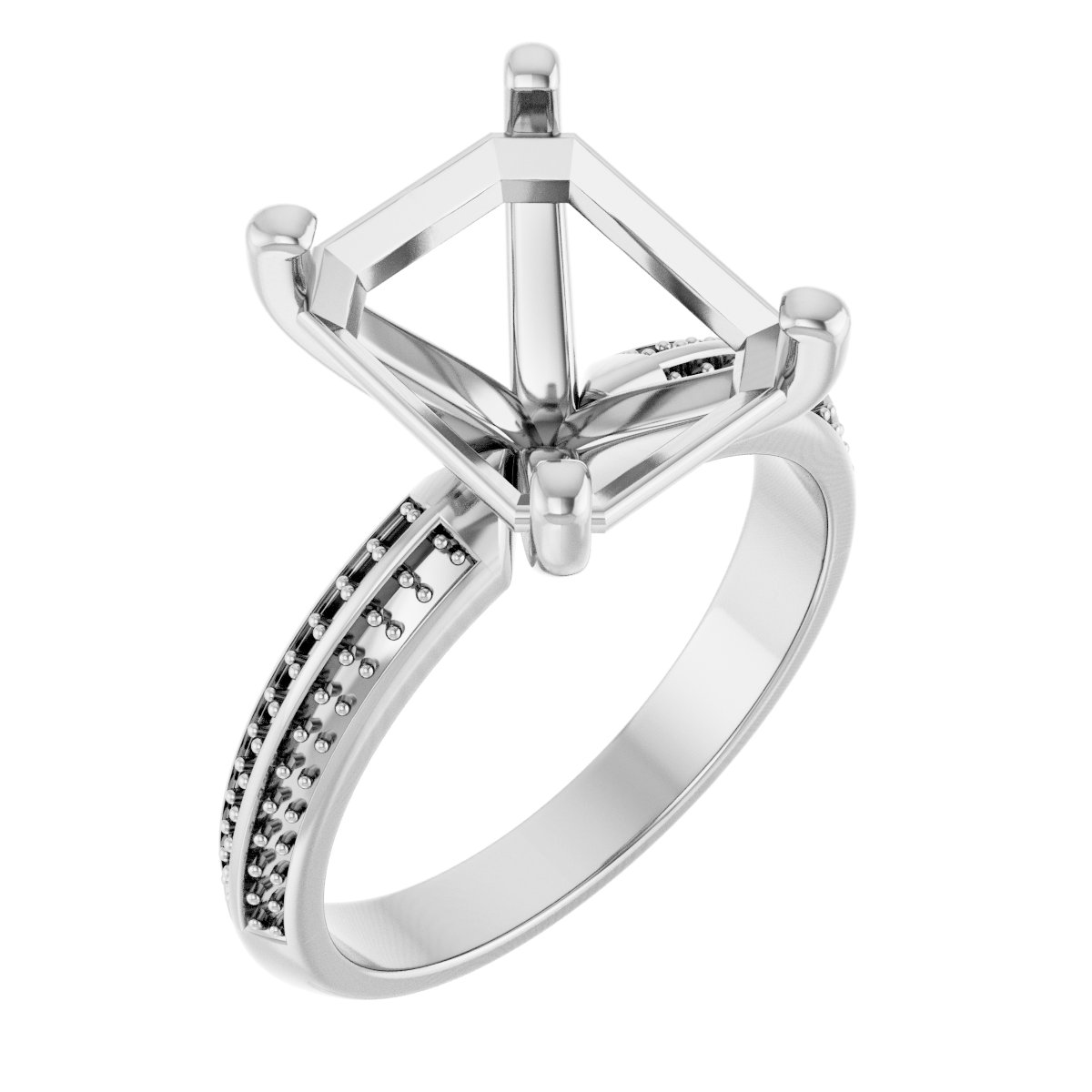 Accented Double-Row Engagement Ring