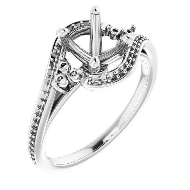 Accented Bypass Engagement Ring