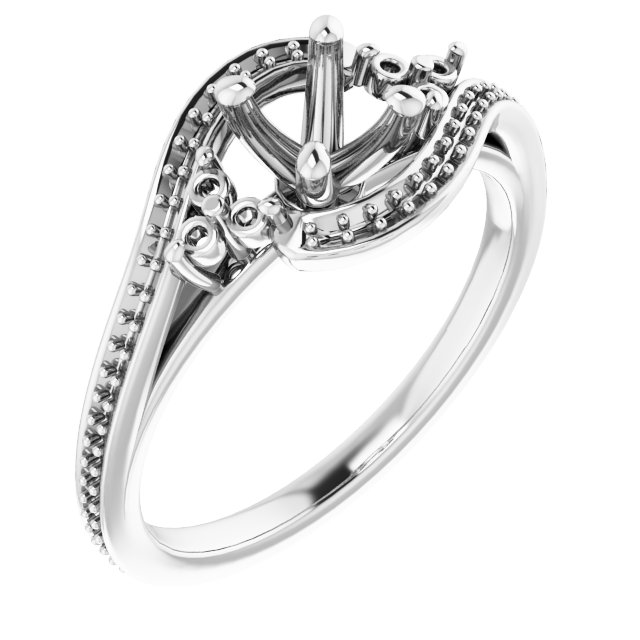 Accented Bypass Engagement Ring