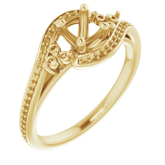 Accented Bypass Engagement Ring