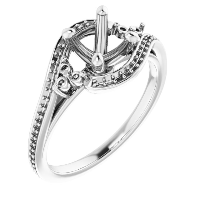Accented Bypass Engagement Ring