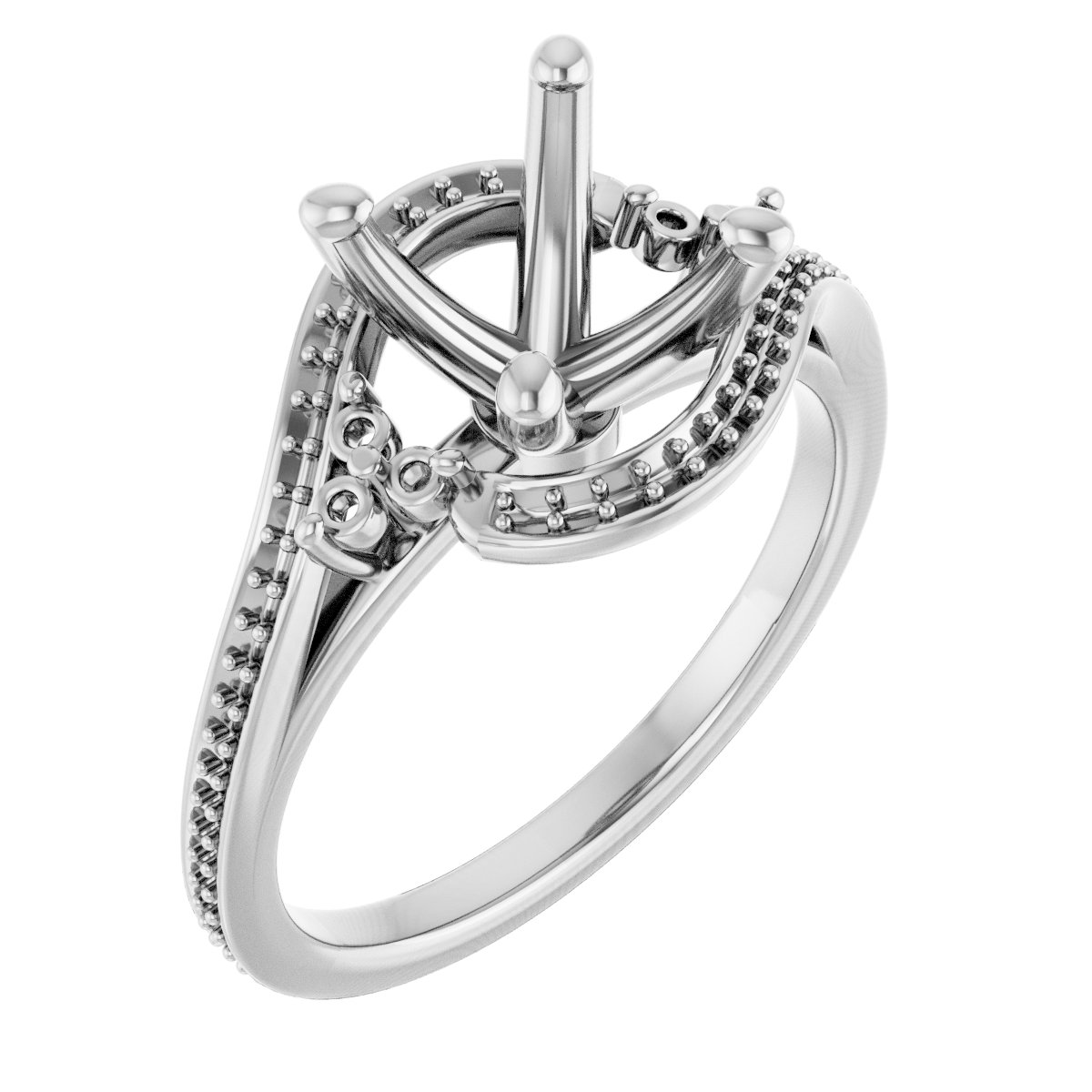 Accented Bypass Engagement Ring