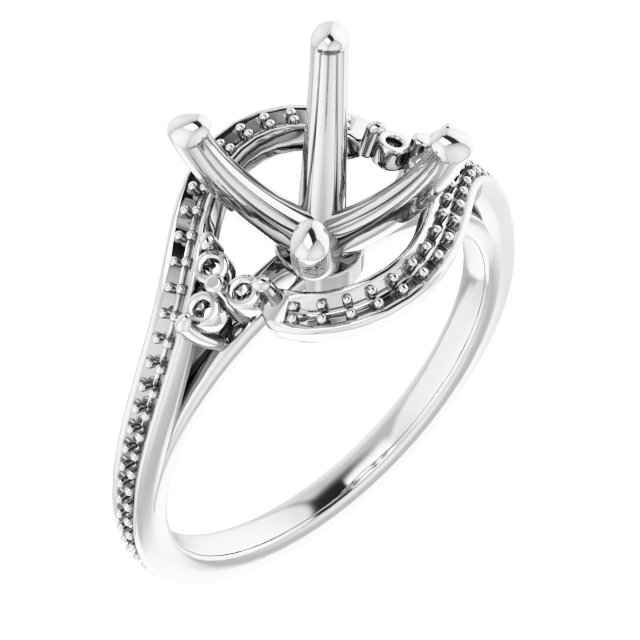 Accented Bypass Engagement Ring