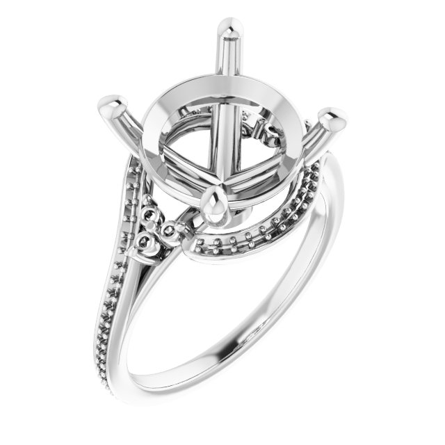 Accented Bypass Engagement Ring