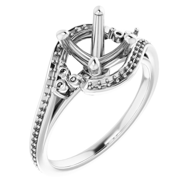Accented Bypass Engagement Ring