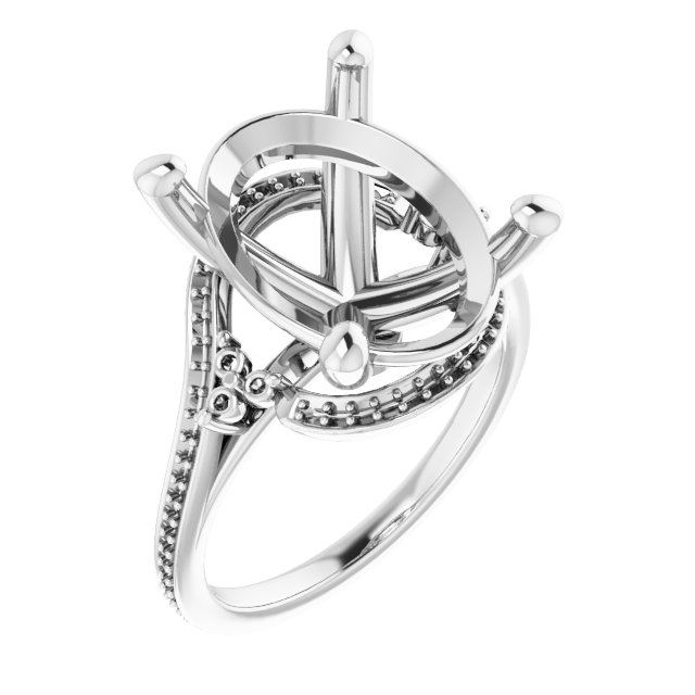 Accented Bypass Engagement Ring