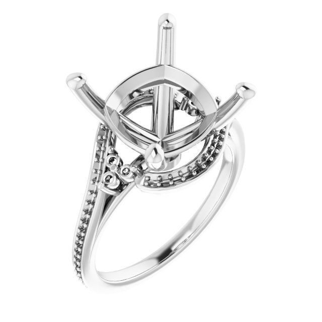 Accented Bypass Engagement Ring