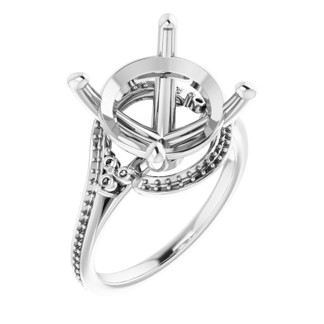 Accented Bypass Engagement Ring