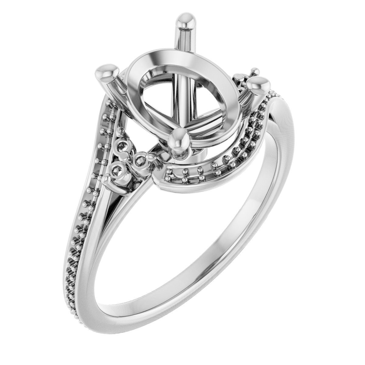 Accented Bypass Engagement Ring