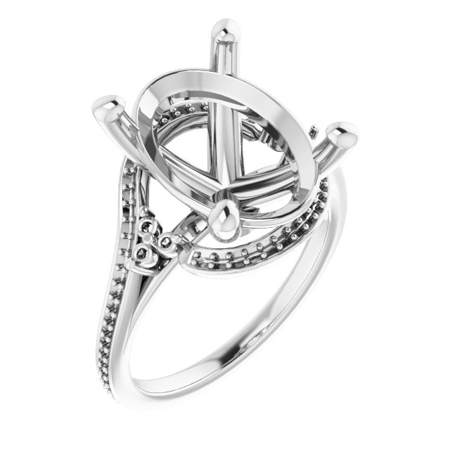 Accented Bypass Engagement Ring