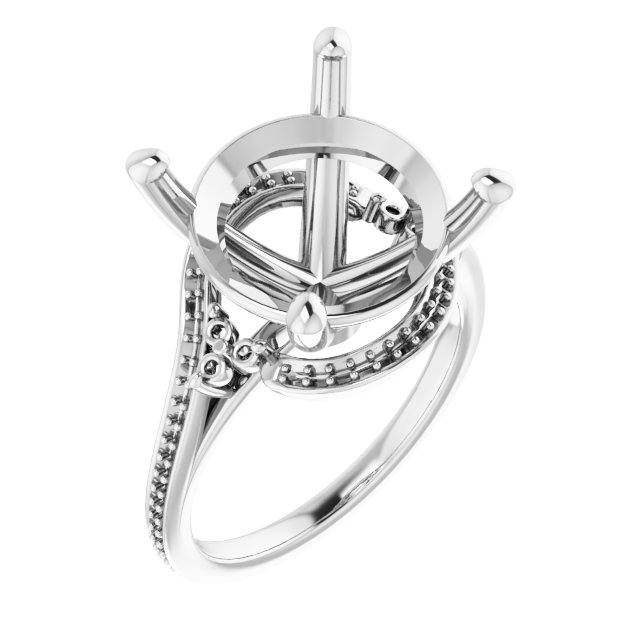 Accented Bypass Engagement Ring