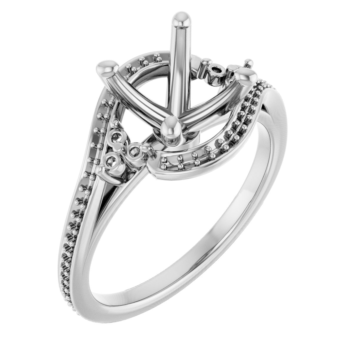 Accented Bypass Engagement Ring