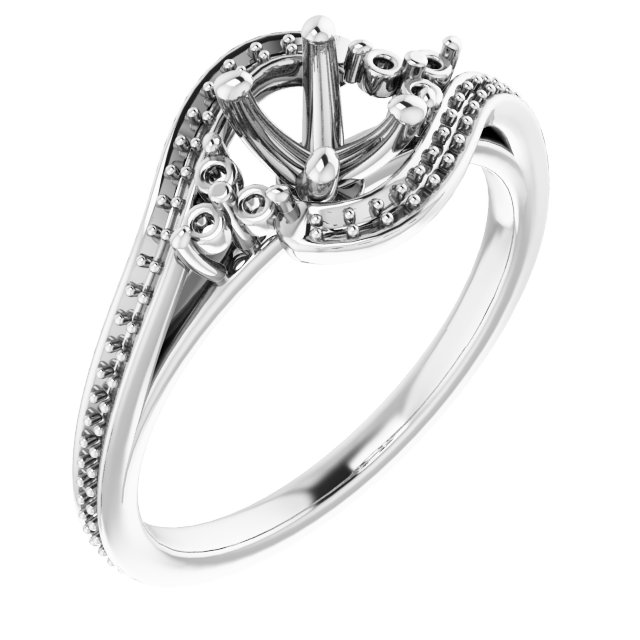 Accented Bypass Engagement Ring