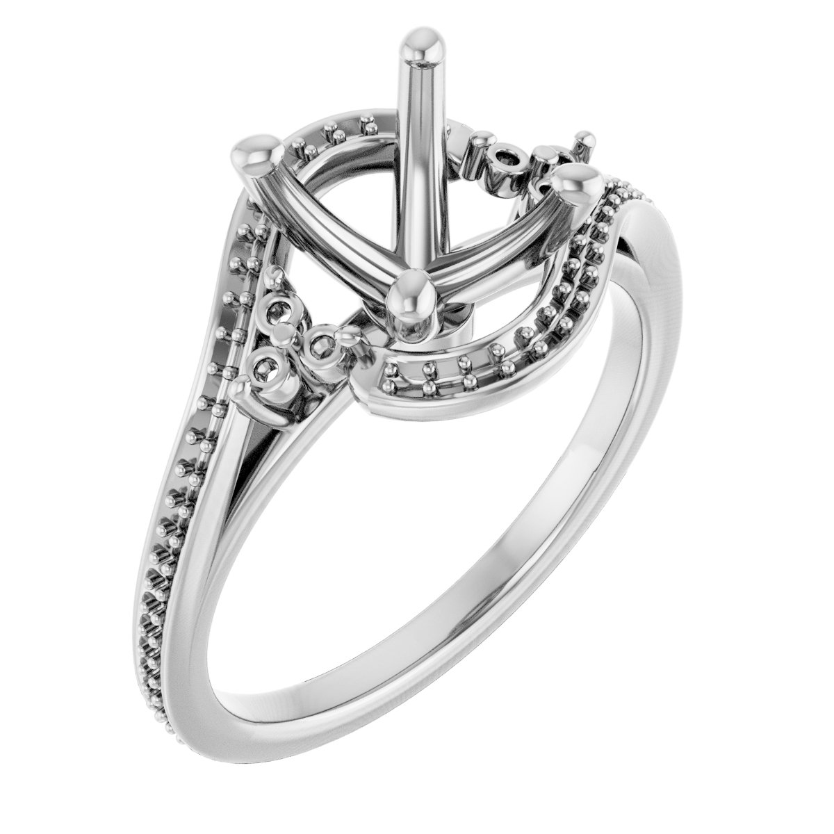 Accented Bypass Engagement Ring