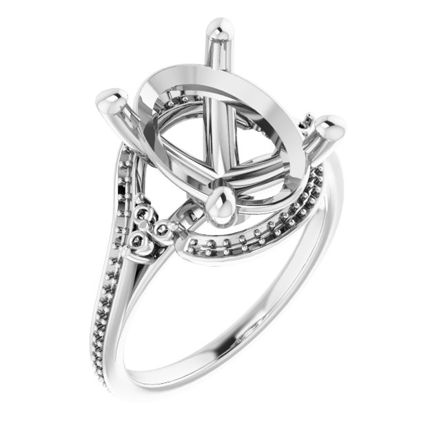 Accented Bypass Engagement Ring