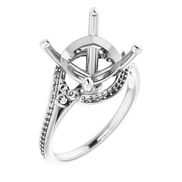 Accented Bypass Engagement Ring