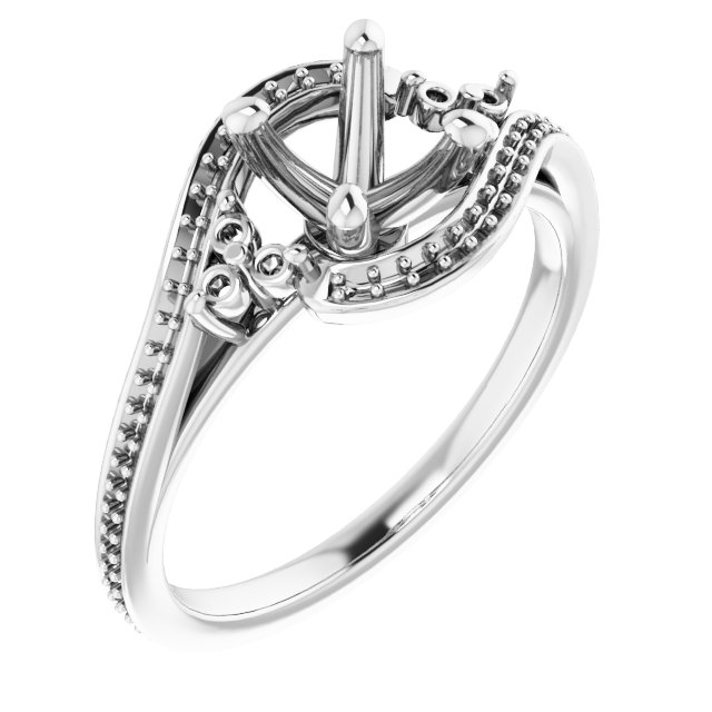 Accented Bypass Engagement Ring